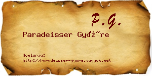 Paradeisser Györe névjegykártya